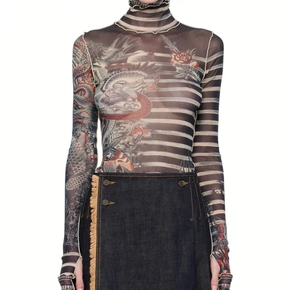 Jean Paul Gaultier | Tops | Jean Paul Gaultier Love Moi Mesh